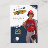 D'appel Carte de baseball moderne Navy modifiable (Devant)