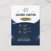 D'appel Carte de baseball moderne Navy modifiable (Dos)