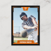 D'appel Carte de Baseball Orange - Profil de Joueur (Devant)