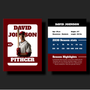 D'appel Carte de baseball personnalisée bleue pour anniver