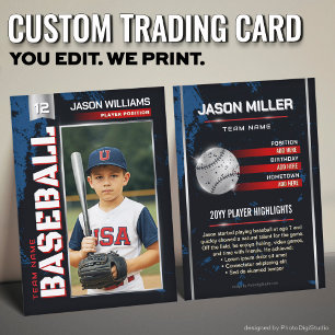 D'appel Carte de baseball personnalisée, joueur puissant d