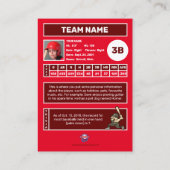 D'appel Carte de baseball Red Back - Statistiques personna (Dos)