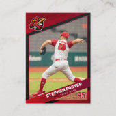 D'appel Carte de baseball rouge et noir, carte de baseball (Devant)