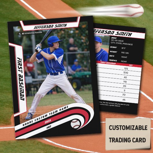 D'appel Carte de Baseball Rouge Noir Animée