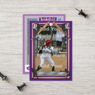 D'appel Carte de baseball Royal Purple - Statistiques pers