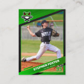 D'appel Carte de baseball verte et noire, carte de basebal (Devant)