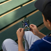 D'appel Carte de Baseball Verte Vive et Noire
