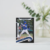 D'appel Carte de Baseball Vibrante Bleu Noir (Debout devant)