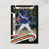 D'appel Carte de Baseball Vibrante Orange Noir (Devant)