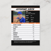 D'appel Carte de Baseball Vibrante Orange Noir (Dos)