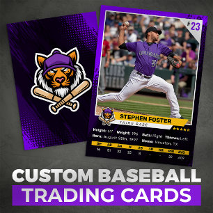D'appel Carte de baseball violette avec logo de baseball