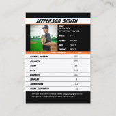 D'appel Carte de baseball Vive Orange Noir (Dos)