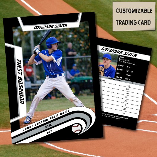 D'appel Carte de collection de baseball argent noir vif