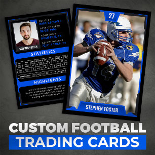 D'appel Carte de collection de football bleue Photo de jou