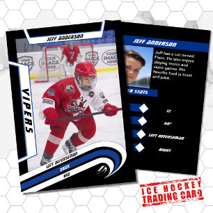 D'appel Carte de collection de hockey sur glace en bleu vi
