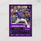 D'appel Carte de collection de joueur de baseball Violet & (Devant)