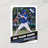 D'appel Carte de collection d'équipe de baseball Bleu Blan (Devant)