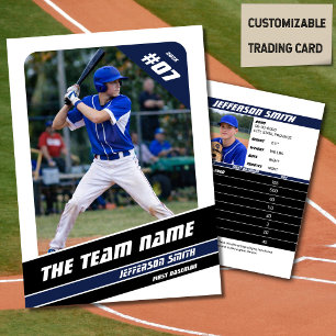 D'appel Carte de collection d'équipe de baseball Bleu Blan