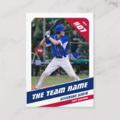 D'appel Carte de Collection Équipe de Baseball Rouge Bleu (Devant)