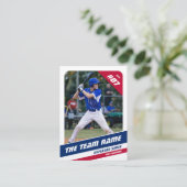 D'appel Carte de Collection Équipe de Baseball Rouge Bleu (Debout devant)