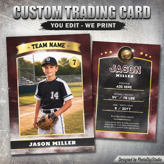 D'appel Carte de collection personnalisée de baseball, Sta