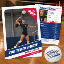 Carte de collection personnalisée de volley-ball r