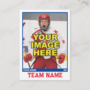 D'appel Carte de commerce collectif de hockey Bleu