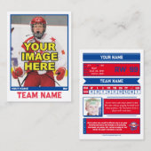 D'appel Carte de commerce collectif de hockey | Bleu (Devant / Derrière)