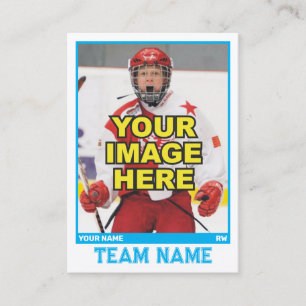 D'appel Carte de commerce collectif de hockey Bleu glace