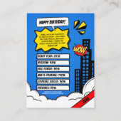 D'appel Carte de commerce de bande dessinée d'anniversaire (Dos)