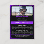 D'appel Carte de commerce de base-ball Purple & Black Pro  (Dos)