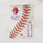 D'appel Carte de commerce de baseball en bande rose - Stat (Dos)