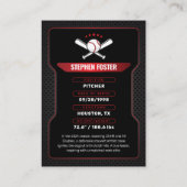 D'appel Carte de commerce de baseball noir et rouge avec s (Dos)