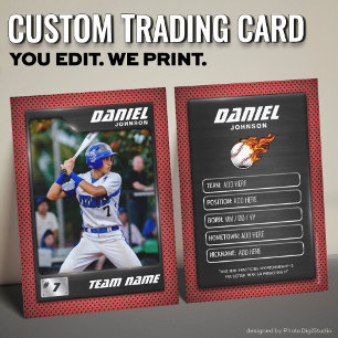 D'appel Carte de commerce de baseball personnalisée, joueu