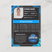 D'appel Carte de commerce de football bleu et noir avec st (Dos)