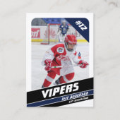 D'appel Carte de commerce de hockey sur glace en bleu vif (Devant)