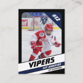 D'appel Carte de commerce de hockey sur glace en bleu vif  (Devant)