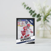 D'appel Carte de commerce de hockey sur glace en bleu vif  (Debout devant)