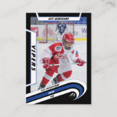 D'appel Carte de commerce de hockey sur glace en bleu vif (Devant)