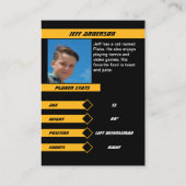 D'appel Carte de commerce de hockey sur glace en jaune vif (Dos)