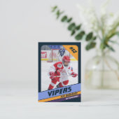 D'appel Carte de commerce de hockey sur glace en violet vi (Debout devant)