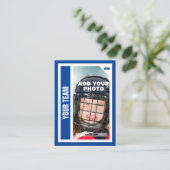 D'appel Carte de commerce de hockey sur mesure - Bleu - Aj (Debout devant)