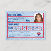 D'appel Carte de commerce de hockey sur mesure - Bleu - Aj (Dos)