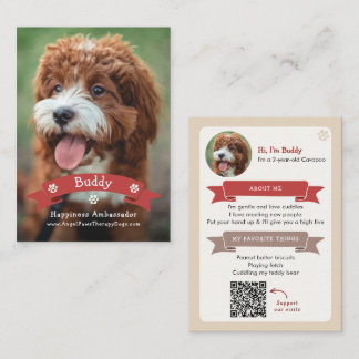 D'appel Carte de commerce de photo pour animal de compagni