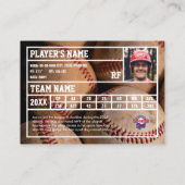 D'appel Carte de commerce du joueur de baseball Souvenir (Dos)