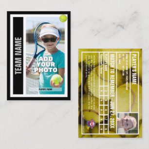 D'appel Carte de commerce du joueur de tennis - Noir