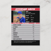 D'appel Carte de commerce joueur de baseball Custom Red Gi (Dos)