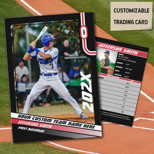 D'appel Carte de commerce joueur de baseball Custom Red Gi