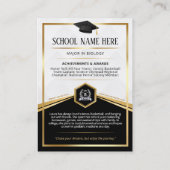 D'appel Carte de commerce pour diplômés éditable Elégant B (Dos)