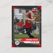 D'appel Carte de commerce Red & Black Pro Baseball (Devant)